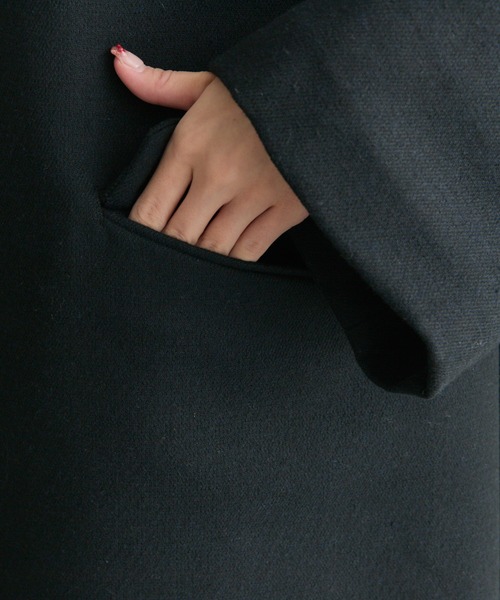 PUAL CE CIN（ピュアルセシン）の「ノーカラーコート（ノーカラーコート・レディース・ベージュ/ネイビー・FREE）」の13枚目の写真