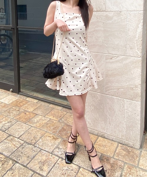 Mejoul(メジュール)の「【2026春夏新作】バックレースアップドットミニワンピース(ワンピース・レディース・ホワイト・M/L)」の8枚目の写真