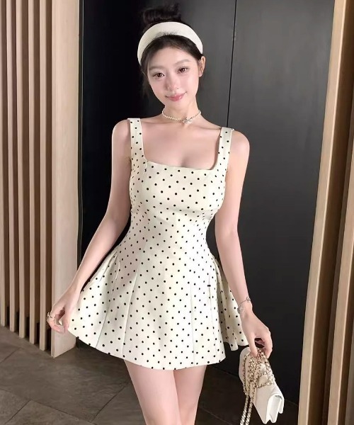 Mejoul(メジュール)の「【2026春夏新作】バックレースアップドットミニワンピース(ワンピース・レディース・ホワイト・M/L)」の20枚目の写真