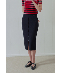 AFTERHOURS（アフターアワーズ）の「BUTTON UP LAYERED MIDI SKIRT (BLACK)（スカート）」