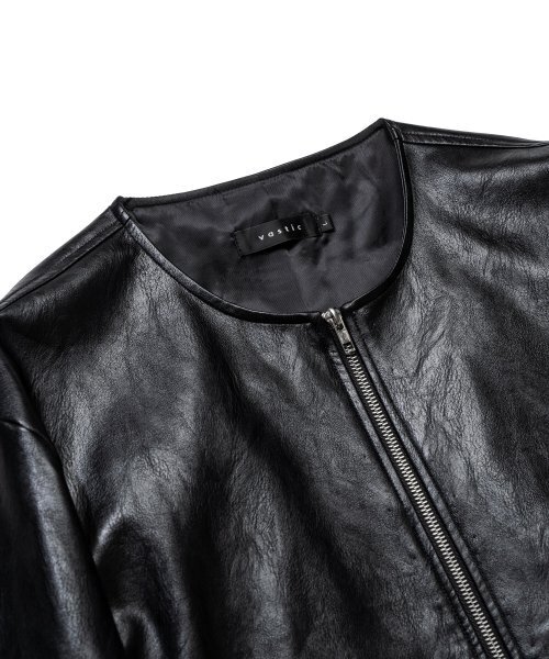 VASTIC(バスティック)の「ノーカラーウェスタンレザージャケット_ブラック(ライダースジャケット・メンズ・その他・MEDIUM/LARGE)」の4枚目の写真