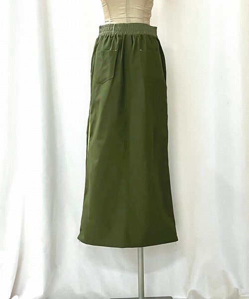 Q（キュー）の「切替サイドZIPラインスカート（スカート・レディース・チャコールグレー/オリーブ・MEDIUM）」の9枚目の写真