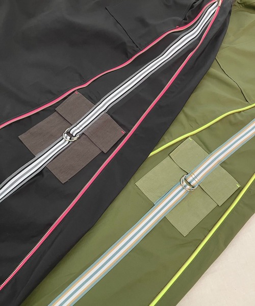 Q（キュー）の「切替サイドZIPラインスカート（スカート・レディース・チャコールグレー/オリーブ・MEDIUM）」の12枚目の写真