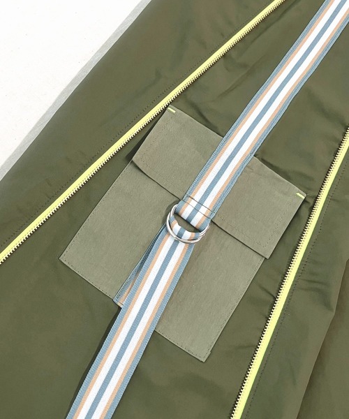 Q（キュー）の「切替サイドZIPラインスカート（スカート・レディース・チャコールグレー/オリーブ・MEDIUM）」の14枚目の写真