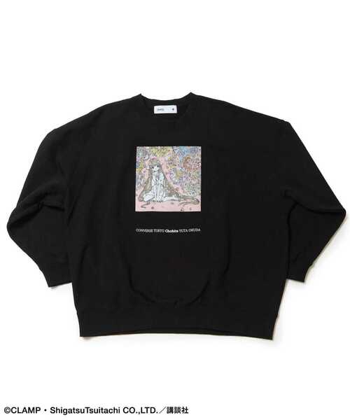 CONVERSE TOKYO(コンバーストウキョウ)の「【CLAMP】『ちょびっツ』GRAPHIC SWEAT(スウェット・レディース・ブラック・FREE)」の1枚目の写真