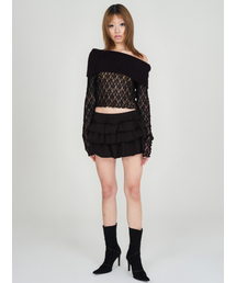 Frill Mini Skirt BLACK
