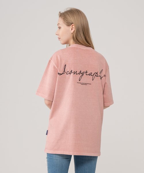 ICONOGRAPHY（アイコノグラフィー）の「PIGMENT EMBLEM SILICONE VOLUME PRINT INDPK（Tシャツ/カットソー・レディース・ライトピンク・LARGE）」の4枚目の写真