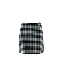 GINGHAM CHECK SKIRT W/INNER PANTS_Black