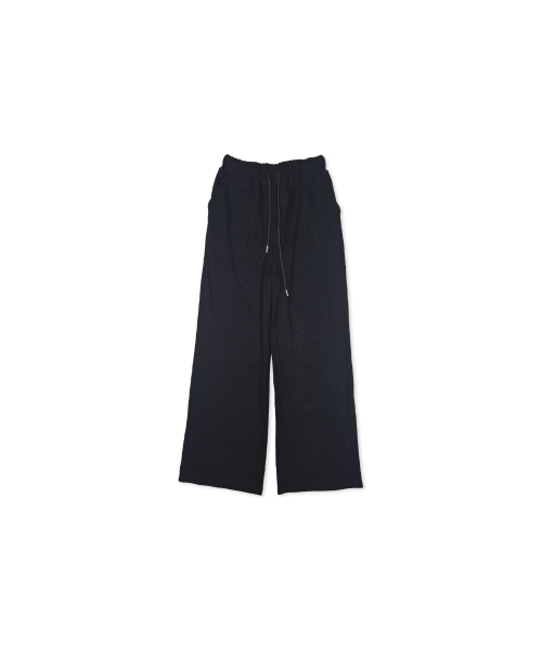 320SHOWROOM(320ショールーム)の「Ribbed Banding Wide-Leg Pants Black(スウェットパンツ・レディース・その他・FREE)」の4枚目の写真