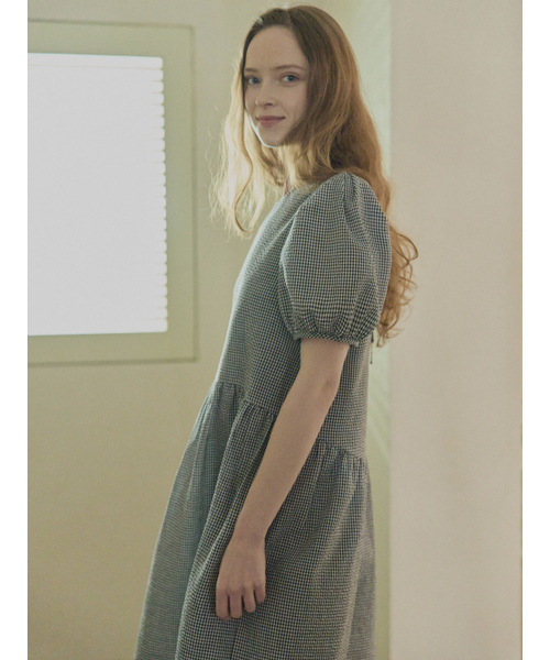 AVANT-G(アバン)の「Check Ribbon Puff Long Dress - BLACK(ワンピース・レディース・その他・FREE)」の4枚目の写真