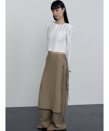 MAKE A TOAST（メイクアトースト）の「Layered Wide Skirt Pants Brown MBEFPA004BR（その他パンツ）」