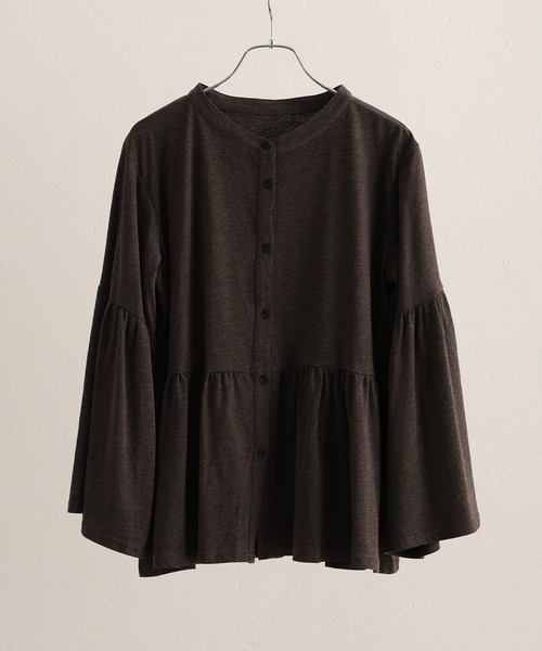 ElegChic(エレグシック)の「ペプラム ギャザーブラウス風カットソー(Tシャツ/カットソー・レディース・ブラック/グレー・4L/XL/M)」の11枚目の写真