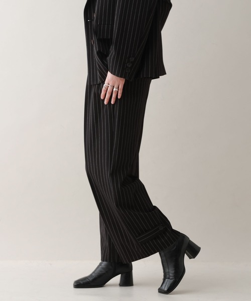 RAGEBLUE（レイジブルー）の「裾デザイン2タックワイドスラックス（スラックス・レディース・ブラウン/ベージュ系2/ブラック系9・FREE）」の5枚目の写真