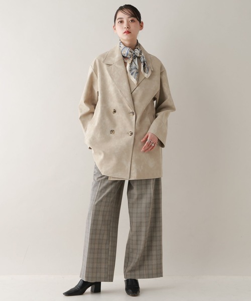 RAGEBLUE（レイジブルー）の「裾デザイン2タックワイドスラックス（スラックス・レディース・ブラウン/ベージュ系2/ブラック系9・FREE）」の6枚目の写真