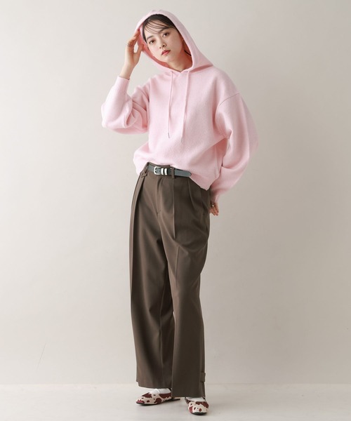 RAGEBLUE（レイジブルー）の「裾デザイン2タックワイドスラックス（スラックス・レディース・ブラウン/ベージュ系2/ブラック系9・FREE）」の12枚目の写真