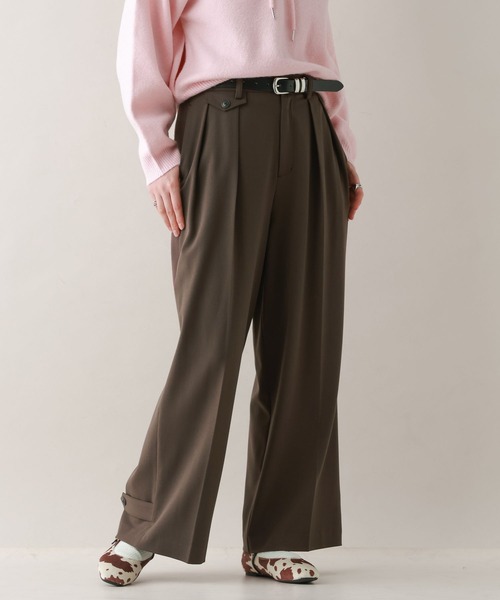 RAGEBLUE（レイジブルー）の「裾デザイン2タックワイドスラックス（スラックス・レディース・ブラウン/ベージュ系2/ブラック系9・FREE）」の13枚目の写真