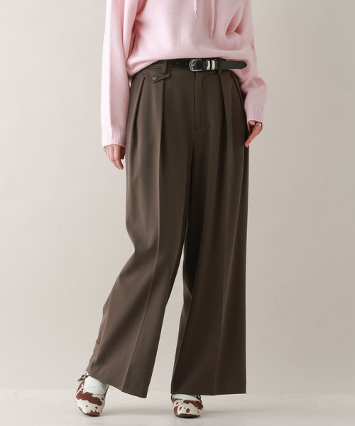 RAGEBLUE（レイジブルー）の「裾デザイン2タックワイドスラックス（スラックス・レディース・ブラウン/ベージュ系2/ブラック系9・FREE）」の14枚目の写真