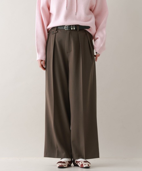 RAGEBLUE（レイジブルー）の「裾デザイン2タックワイドスラックス（スラックス・レディース・ブラウン/ベージュ系2/ブラック系9・FREE）」の15枚目の写真