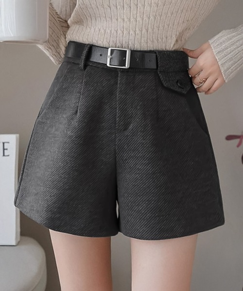 セール】blackdia ocean 起毛 ショートパンツ ベルト付（その他パンツ