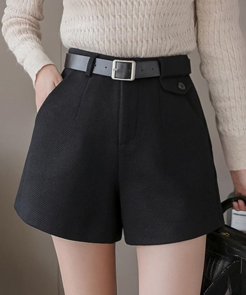 セール】blackdia ocean 起毛 ショートパンツ ベルト付（その他パンツ