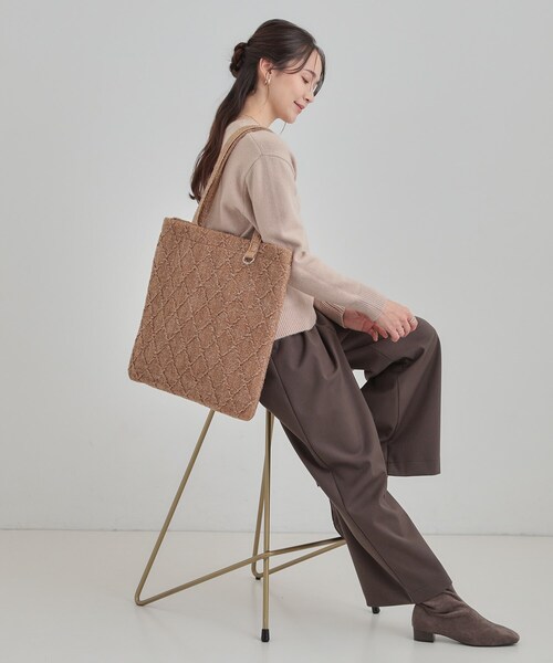 セール】ラメ格子柄スクエアトートバッグ（トートバッグ）｜SHOO・LA