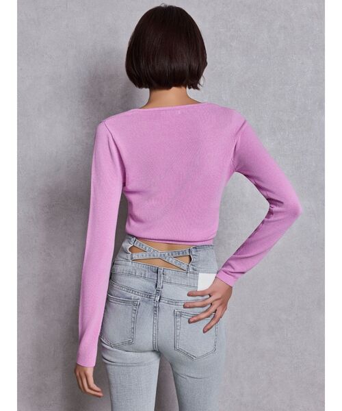 GYDA（ジェイダ）の「Serenata bijouニットトップス（ニット/セーター・レディース・ピンク/ブラック/オフホワイト・FREE）」の11枚目の写真