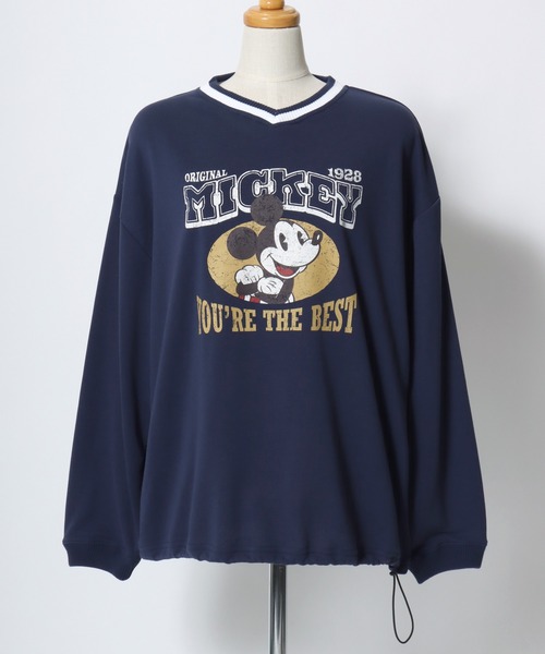 Disney(ディズニー)の「Disney(ディズニー)キャラクターカレッジロゴプリント Vネックスウェットトレーナー/ミッキーマウス/101匹わんちゃん/ドローコード付(スウェット・レディース・モカ/スミクロ/ネイビー/オレンジ系その他・M/L)」の17枚目の写真
