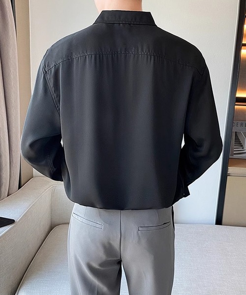 SBG（エスビー）の「SBG  ドレープ レギュラーカラーシャツ（シャツ/ブラウス・メンズ・ホワイト/ライトグリーン/ブラウン/ブラック・LARGE/MEDIUM）」の14枚目の写真