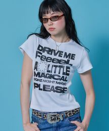 SEQUENZ（シークエンズ）の「【sqnz（エスキュンズ）】sqnz message pt compact tee / レディース Tシャツ 半袖 プリント ピチT ちびT クルーネック（Tシャツ/カットソー）」