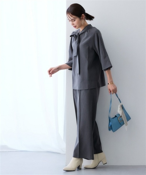 7days Life Styling（セブンデイズライフスタイリング）の「シャンブレータックワイドパンツ＜大きいサイズ有＞（その他パンツ・レディース・グレー系/ネイビー系・3L/LL/L/M）」の11枚目の写真