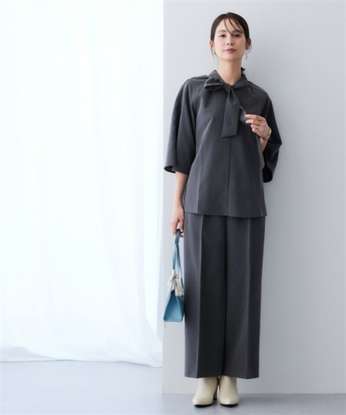 7days Life Styling（セブンデイズライフスタイリング）の「シャンブレータックワイドパンツ＜大きいサイズ有＞（その他パンツ・レディース・グレー系/ネイビー系・3L/LL/L/M）」の12枚目の写真