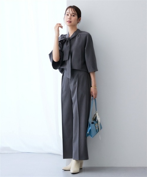 7days Life Styling（セブンデイズライフスタイリング）の「シャンブレータックワイドパンツ＜大きいサイズ有＞（その他パンツ・レディース・グレー系/ネイビー系・3L/LL/L/M）」の13枚目の写真