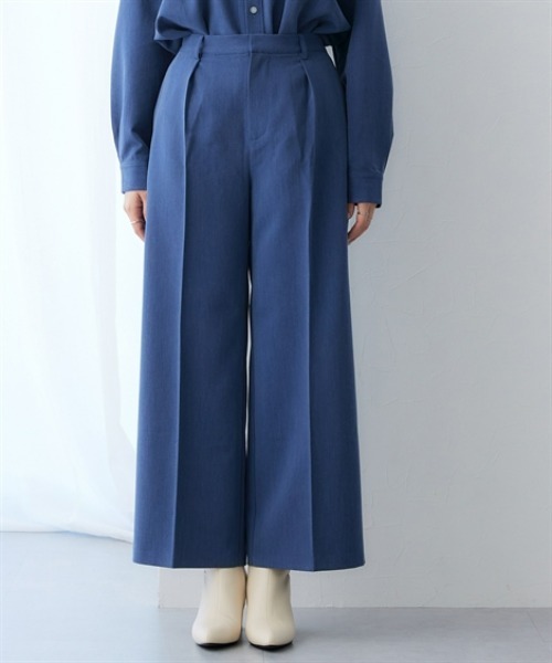 7days Life Styling（セブンデイズライフスタイリング）の「シャンブレータックワイドパンツ＜大きいサイズ有＞（その他パンツ・レディース・グレー系/ネイビー系・3L/LL/L/M）」の14枚目の写真