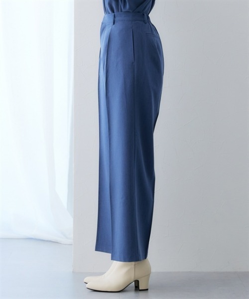 7days Life Styling（セブンデイズライフスタイリング）の「シャンブレータックワイドパンツ＜大きいサイズ有＞（その他パンツ・レディース・グレー系/ネイビー系・3L/LL/L/M）」の15枚目の写真