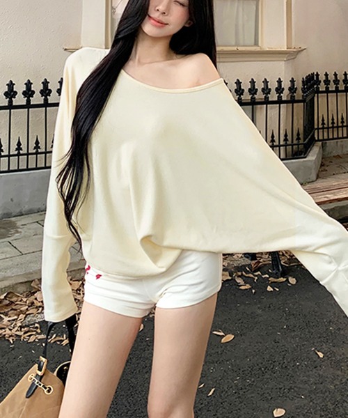 PRIVATE BEACH(プライベートビーチ)の「ドルマントップス(Tシャツ/カットソー・レディース・オフホワイト/ブルー/グレー/ブラック/ブラウン/オレンジ・L/M)」の9枚目の写真