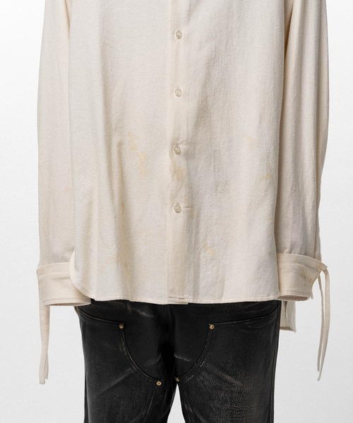 KAMIYA（カミヤ）の「Ash Fade Drawstring Cuff Shirt（シャツ/ブラウス・メンズ・ブラック/アイボリー・S）」の7枚目の写真