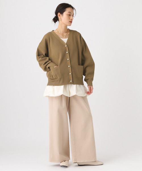 Elura（エルーラ）の「パールボタンリブカーディガン/655087（カーディガン/ボレロ・レディース・ネイビー/ホワイト/キャメル/ブルー・FREE）」の10枚目の写真