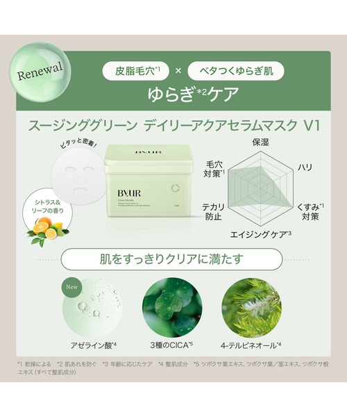 ByUR（バイユア）の「デイリーアクアセラムマスク V1＜大容量パック＞（プランプハニー/スージンググリーン/ビタギビング）（パック/フェイスマスク・レディース・スージンググリーン/プランプハニー/ビタギビング・FREE）」の15枚目の写真