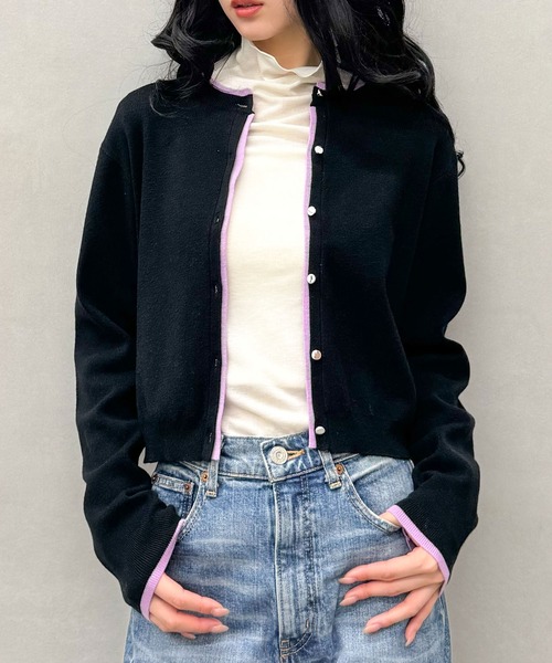 SpRay(スプレイ)の「配色ニットカーディガン(カーディガン/ボレロ・レディース・ベージュ/ブラック/グレー/アイボリー・FREE)」の19枚目の写真