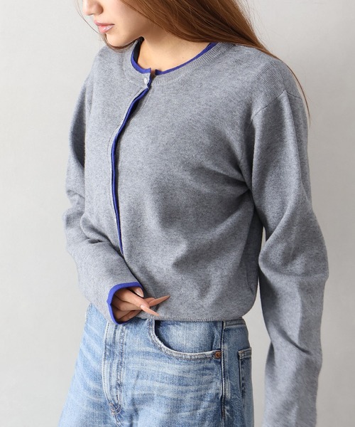 SpRay(スプレイ)の「配色ニットカーディガン(カーディガン/ボレロ・レディース・ベージュ/ブラック/グレー/アイボリー・FREE)」の15枚目の写真