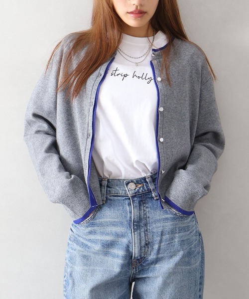 SpRay(スプレイ)の「配色ニットカーディガン(カーディガン/ボレロ・レディース・ベージュ/ブラック/グレー/アイボリー・FREE)」の13枚目の写真