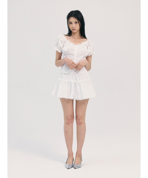 BABLETWO(ビーエイブルトゥー)の「noa shirring blouse-white(Tシャツ/カットソー・レディース・その他・ONE SIZE)」の2枚目の写真