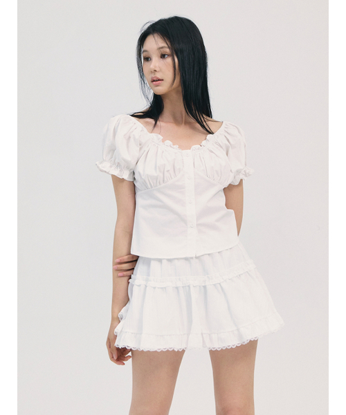 BABLETWO(ビーエイブルトゥー)の「noa shirring blouse-white(Tシャツ/カットソー・レディース・その他・ONE SIZE)」の4枚目の写真