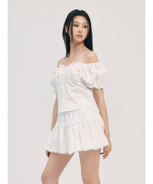 BABLETWO(ビーエイブルトゥー)の「noa shirring blouse-white(Tシャツ/カットソー・レディース・その他・ONE SIZE)」の5枚目の写真