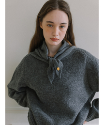 LAMINEZ（ラミネズ）の「ベーシックウールニットスカーフ - チャコール（バンダナ/スカーフ）」