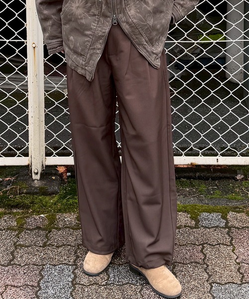 UNDERSTATEMENTs(アンダーステイトメント)の「【ユニセックス】アソートワイドカーブスラックス/ラインストライプ&無地(スラックス・メンズ・ブラウン系その他/チャコールグレー/ブラック系その他/ブラウン・SMALL/LARGE/MEDIUM)」の3枚目の写真
