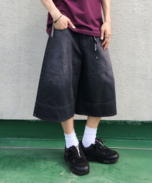 MAKEITTO（メイキット）の「切り替えラインデニムバミューダパンツ_ブラック（その他パンツ）」