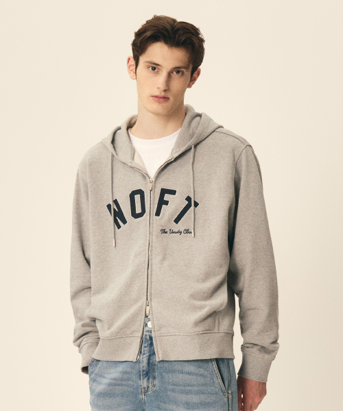 NOT ONLY FOR TODAY（ノットオンリーフォートゥデイ）の「NOFT オールデイ フードジップアップ [メランジグレー]（パーカー・レディース・その他・M/L/XL）」の2枚目の写真
