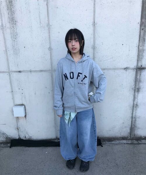 NOT ONLY FOR TODAY（ノットオンリーフォートゥデイ）の「NOFT オールデイ フードジップアップ [メランジグレー]（パーカー・レディース・その他・M/L/XL）」の6枚目の写真
