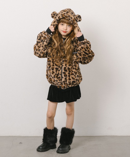 URBAN CHERRY（アーバンチェリー）の「レオパードクマ耳ファーパーカー（パーカー・キッズ・ブラウン・130cm/120cm/110cm）」の5枚目の写真